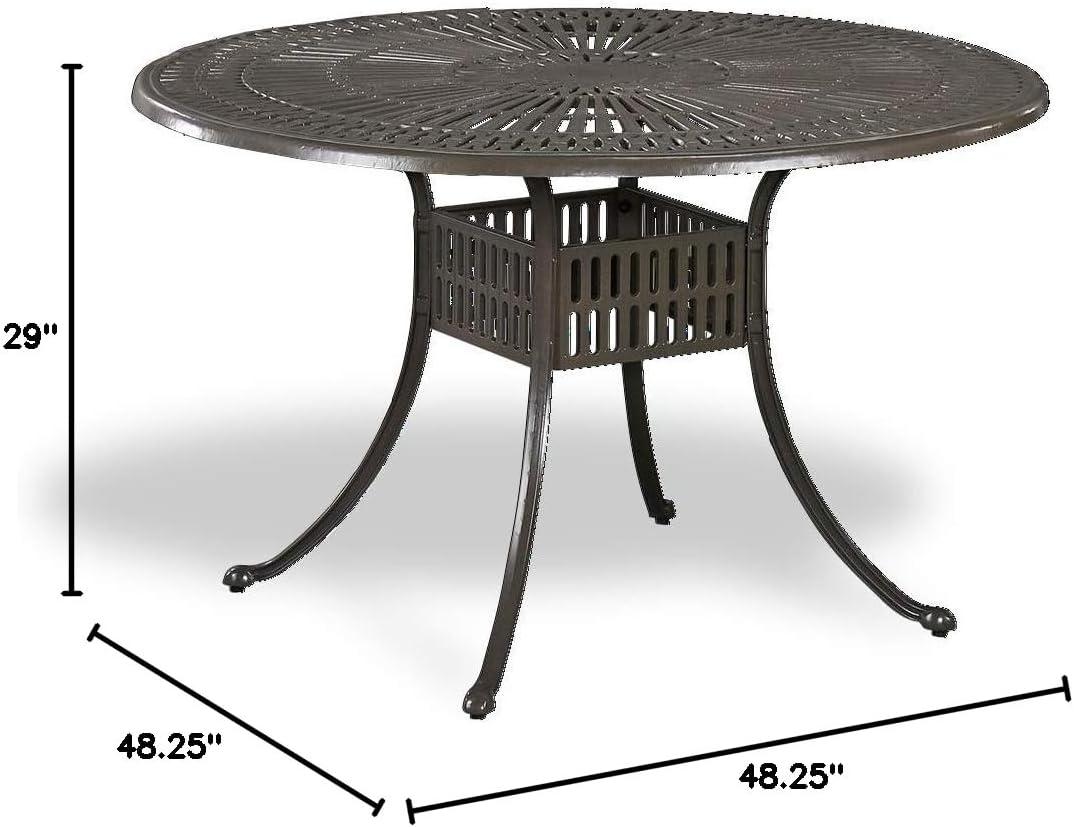 Homestyles Grenada Aluminum Outdoor Dining Table in Khaki Gray