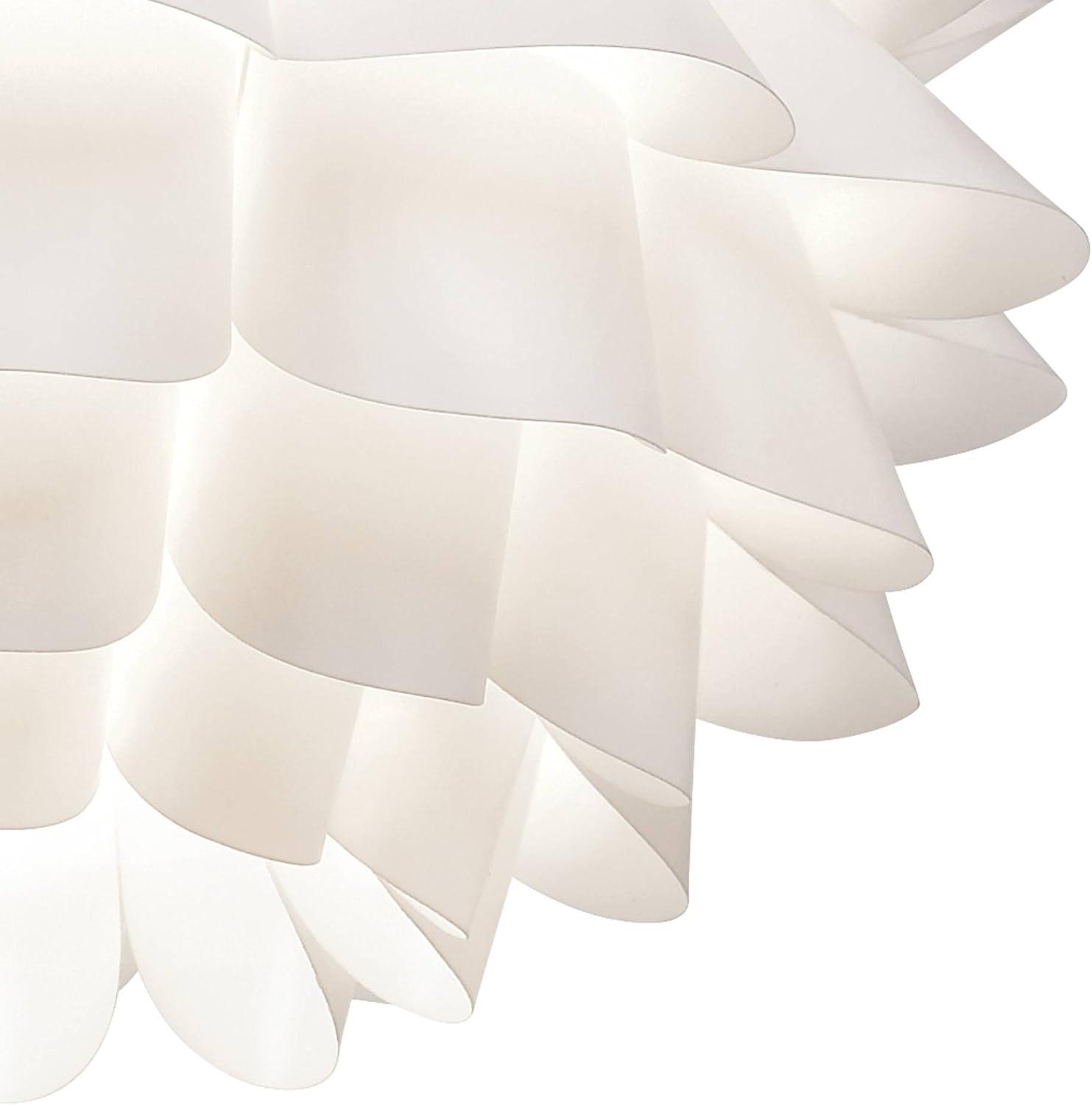 Possini Euro Design White Flower Pendant 19 1/2" Wide Modern Blooming Curved Petals for Dining Room Living House Home Foyer Kitchen Island Entryway