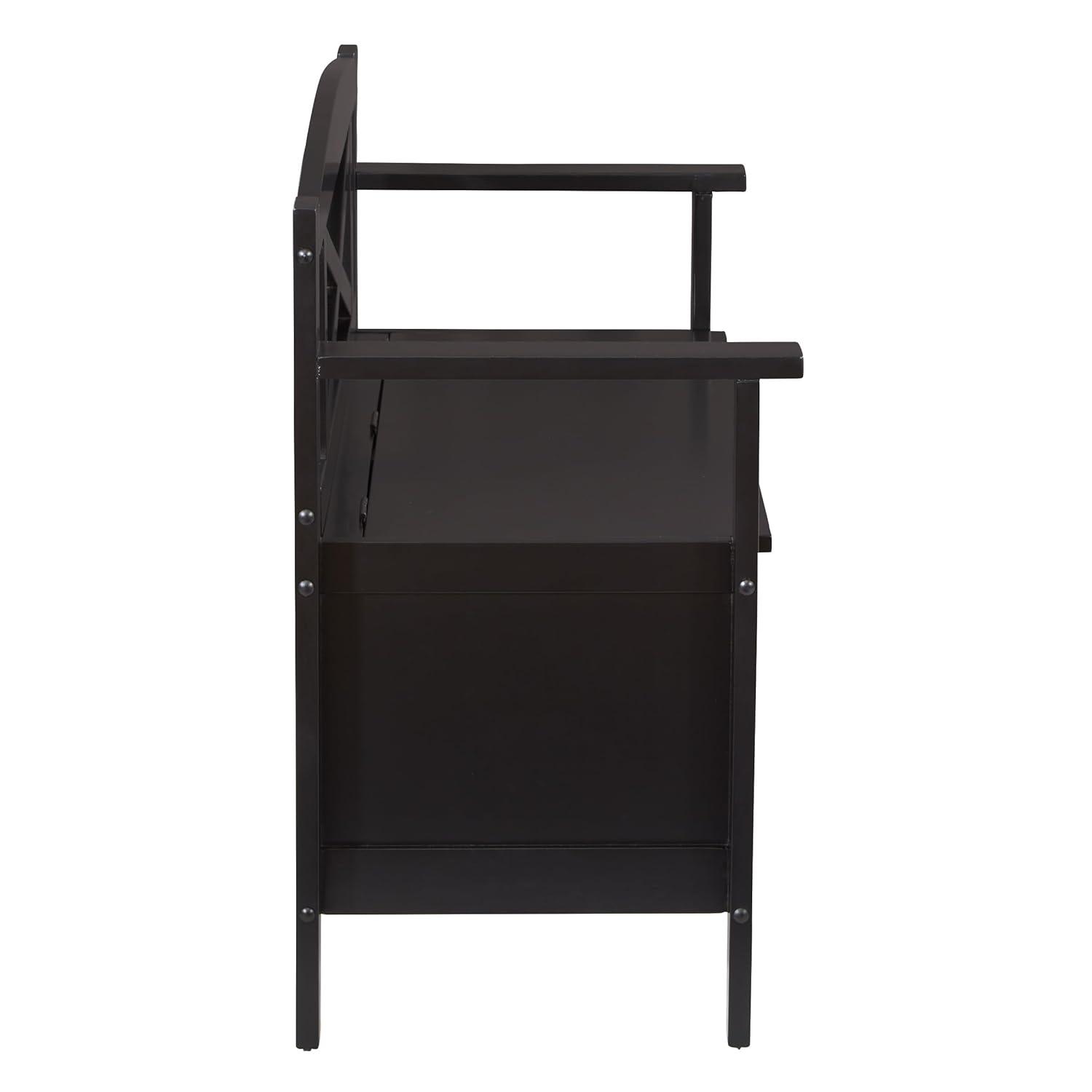 OSP Home Furnishings Metro Solid Wood  Entry Way Bench in Black