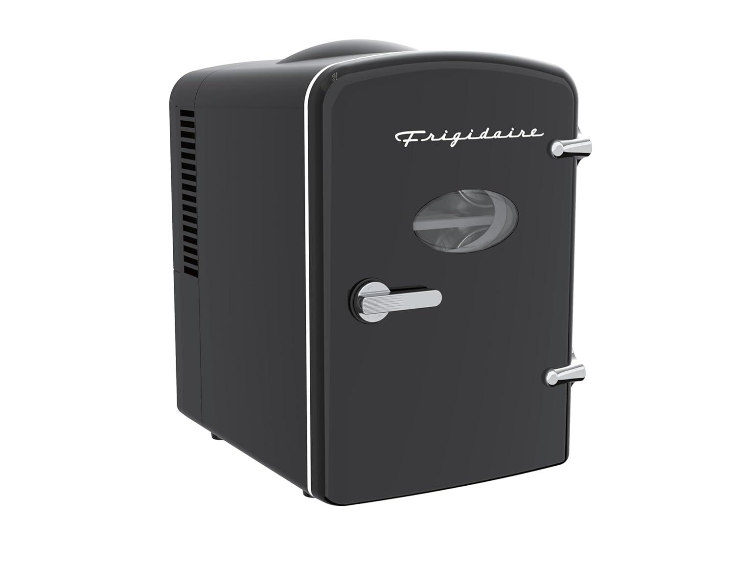Frigidaire, 6 Can/4L Mini Personal Retro Fridge Cooler, EFMIS229, Black