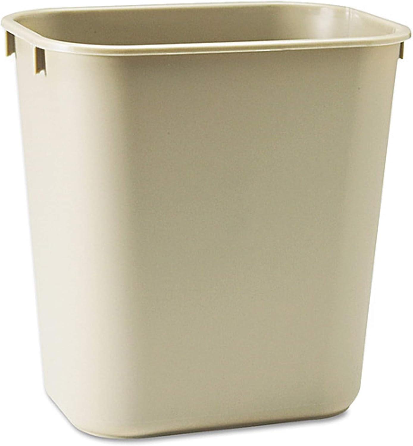 Beige Rectangular Plastic Fire-Resistant Commercial Trash Can