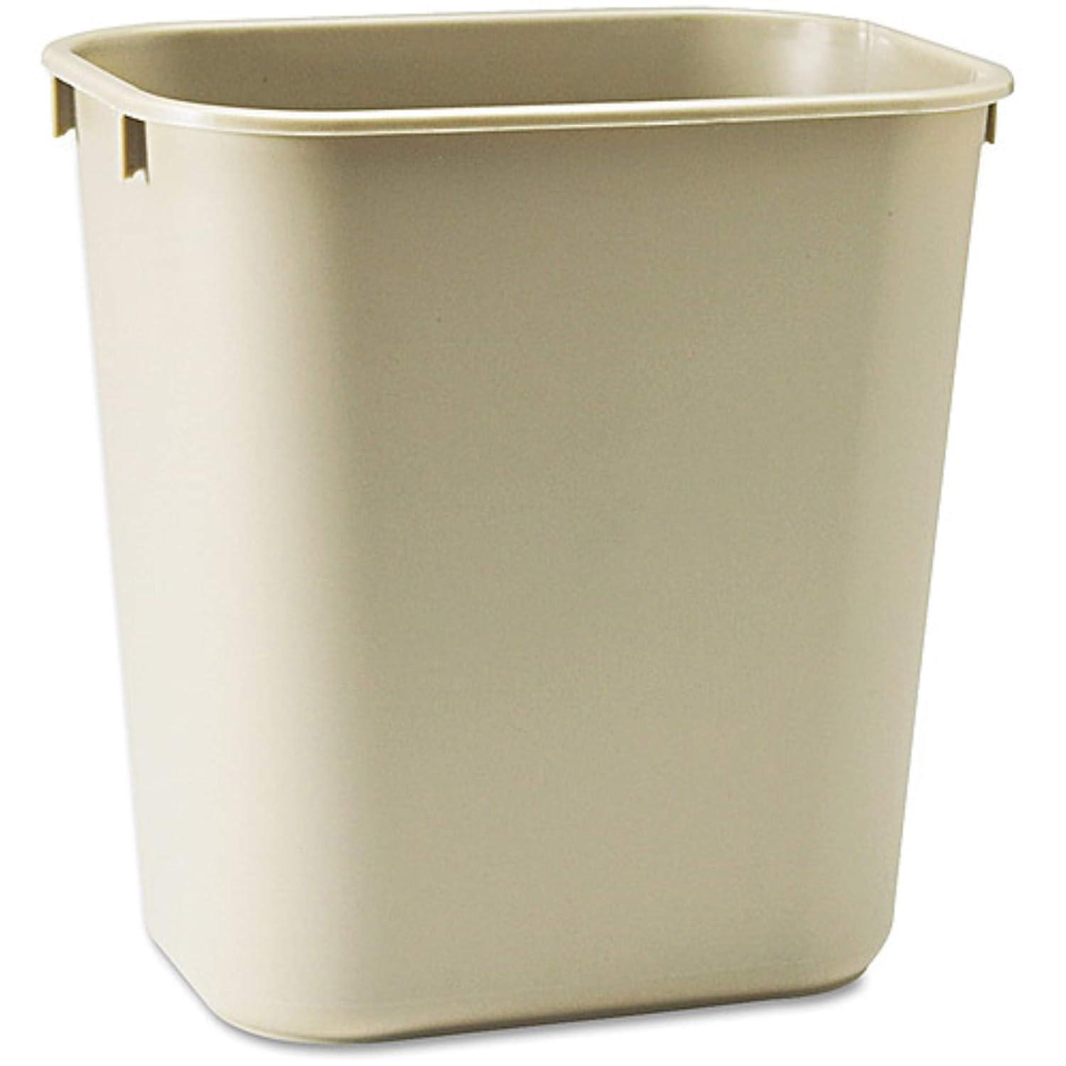 Beige Rectangular Plastic Fire-Resistant Commercial Trash Can