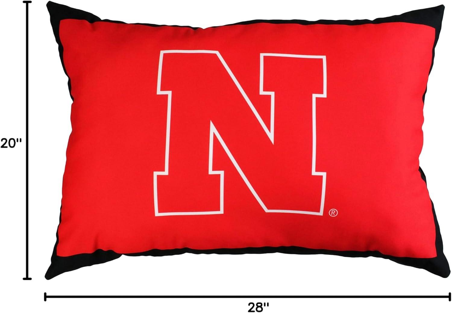 Nebraska Cornhuskers Red Polyester Rectangular Throw Pillow