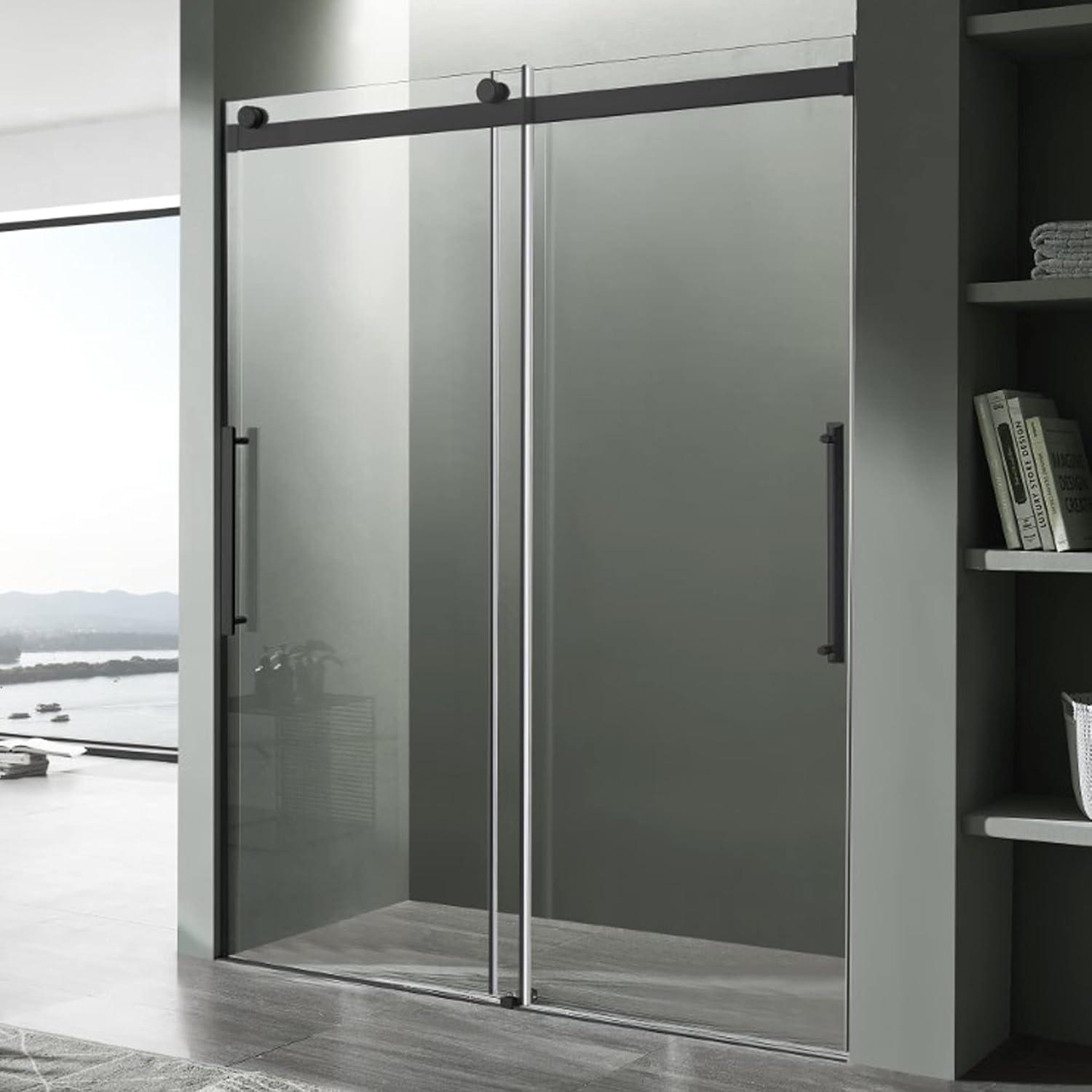 ANZZI SD-FRLS05901MB Stellar 48" W x 76" H Double Sliding Frameless Shower Door
