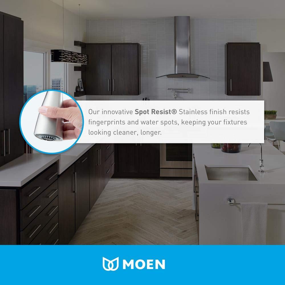 Spot Resist Stainless Dual-Handle Kitchen Faucet with Side Sprayer