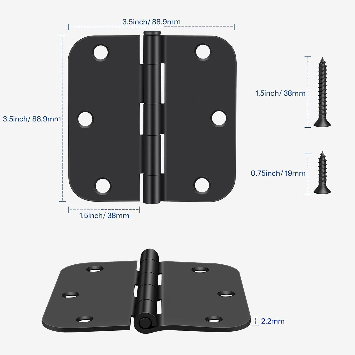 3.5" H × 3.5" W Butt/Ball Bearing Pair Door Hinges