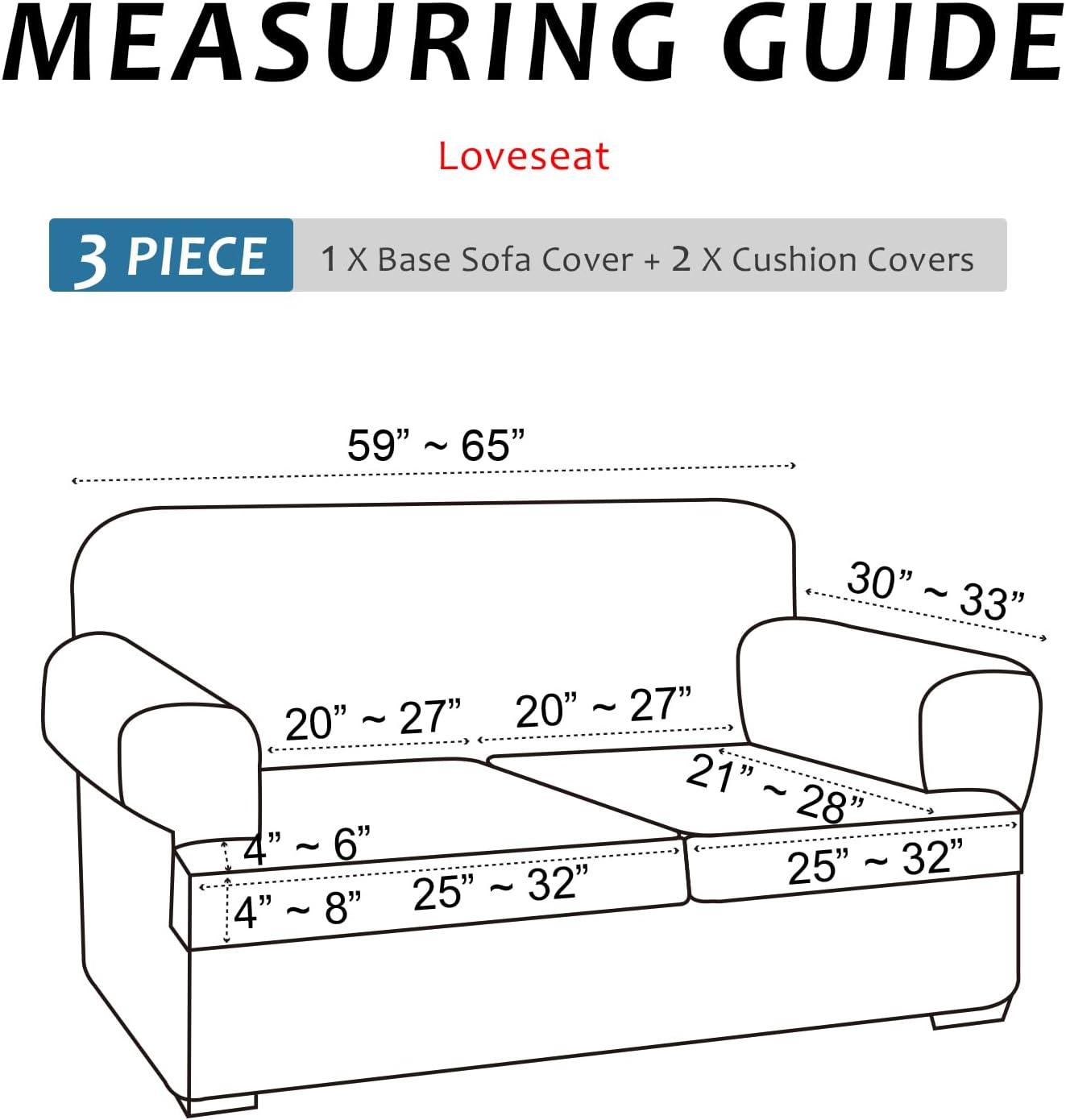 Light Gray Stretch T Cushion Loveseat Slipcover