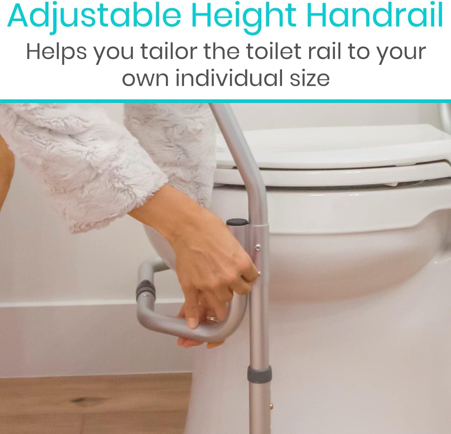 Adjustable Aluminum Toilet Safety Frame with Padded Handles