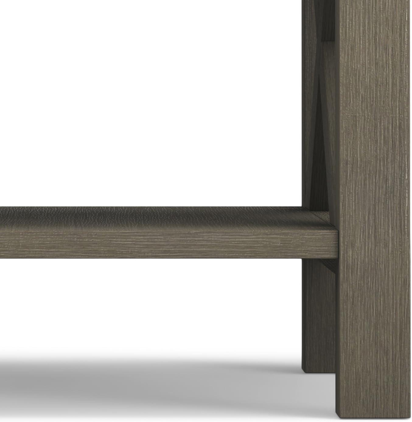 Simpli Home Kitchener Square End Table in Farmhouse Gray