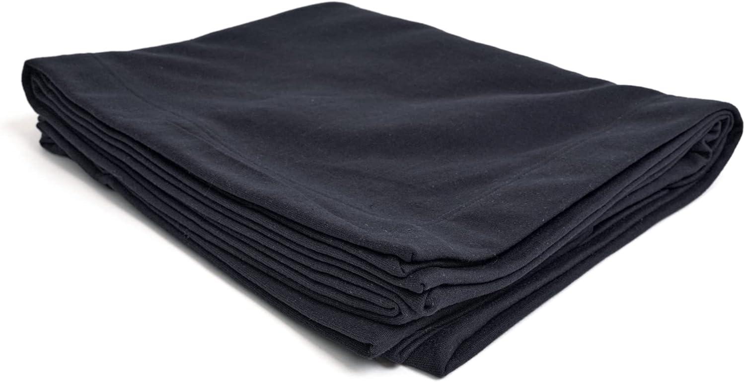 Black Customizable Fleece Blanket with Hemmed Sides, 50" x 60"