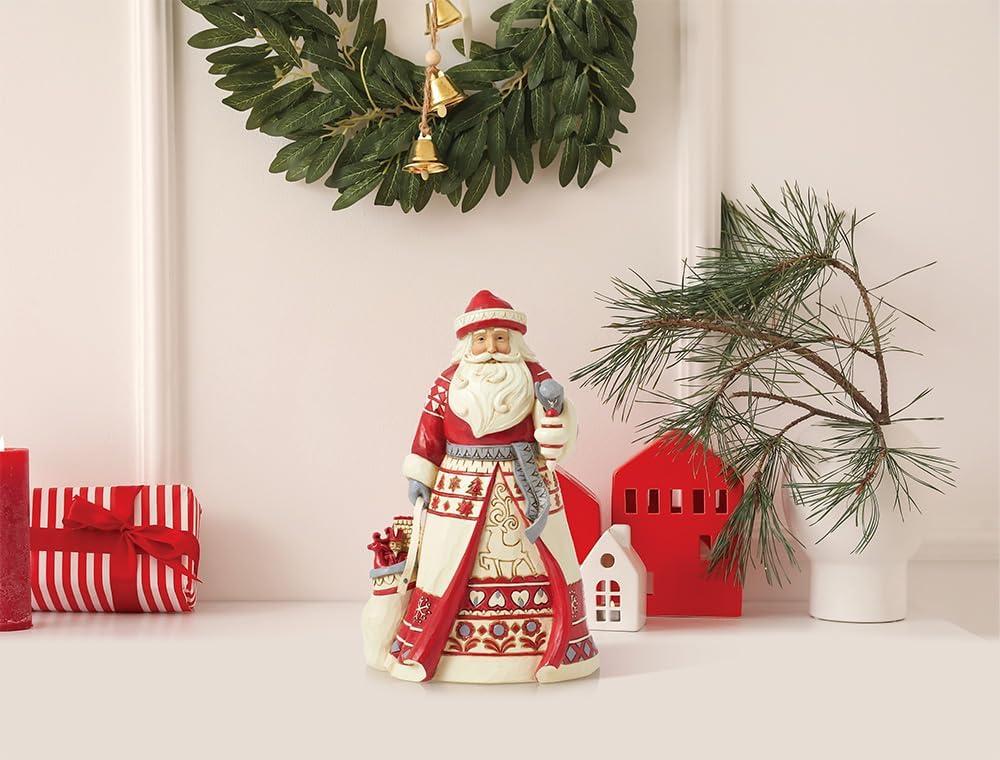 Nordic Noel Santa Red and White Resin Figurine