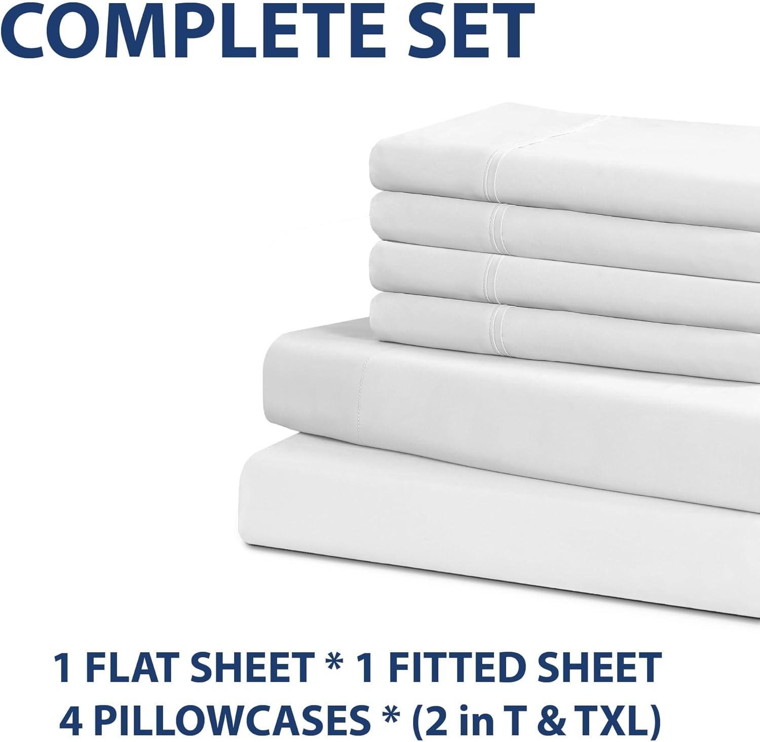 White Queen Microfiber Deep Pocket Sheet Set