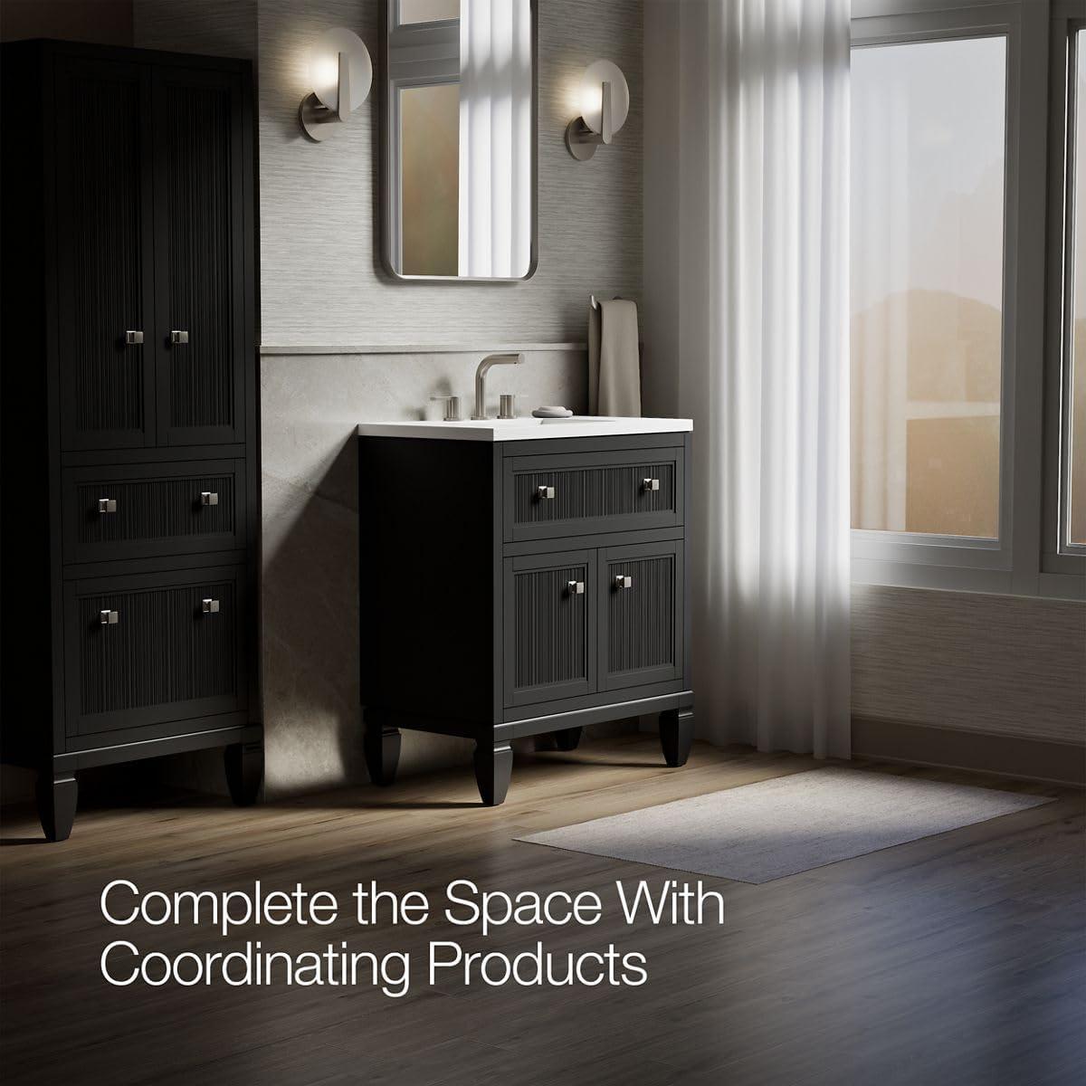 Hearthaven 30'' Free Standing Single Bathroom Vanity Cabinet with Sink and Quartz Top