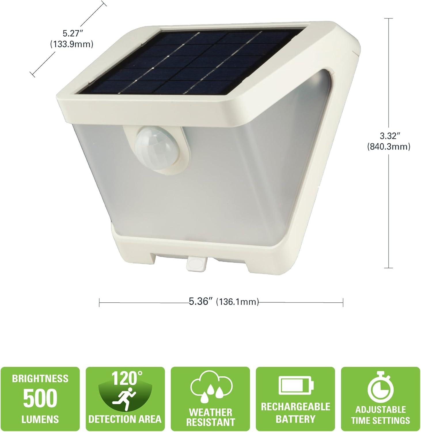 White Solar Motion Sensor LED Security Wall Light