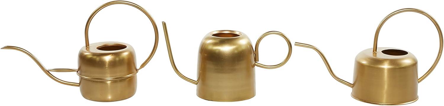 Set of 3 Glam Metal Planters Gold - Olivia & May: Indoor Iron Novelty Planters, No Drainage Hole, Tabletop Display
