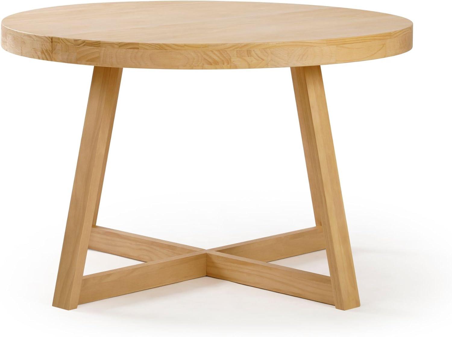 Plank+Beam Round Dining Table, 47" Solid Wood Kitchen Table, Farmhouse Round Table for 4, Small Dinette Table