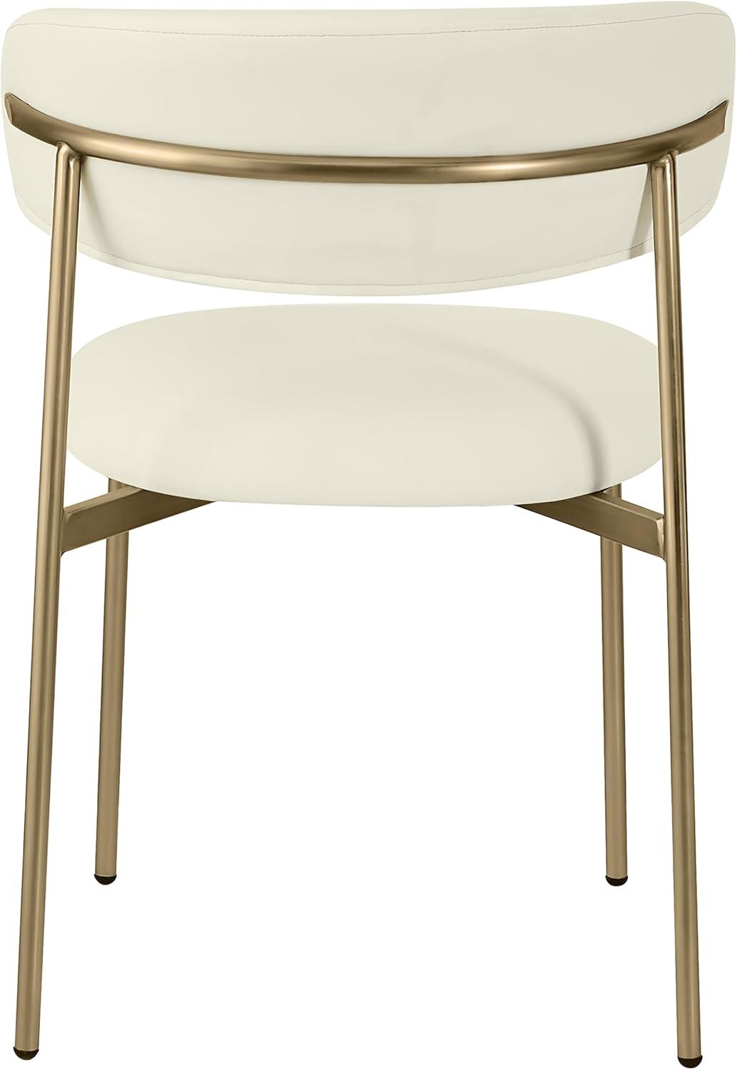 Meridian Furniture Lupita Cream Vegan Leather Dining Chair (Set of 2)