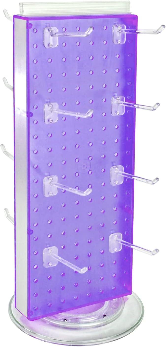 Revolving 8"W x 20.625"H Pegboard Counter Display w/16 4"Hooks