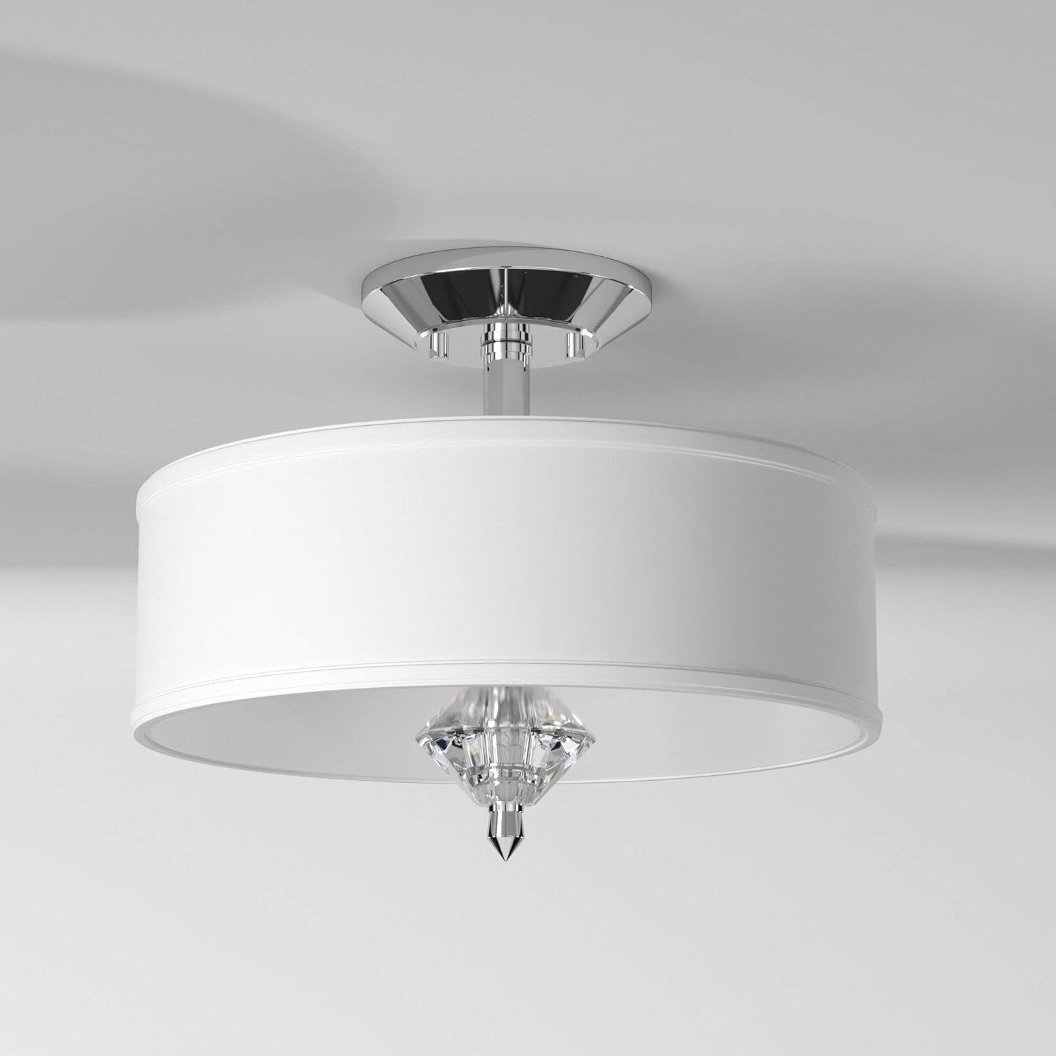 Palatial Chrome 15.75" Semi Flush Mount with Elongated Candles