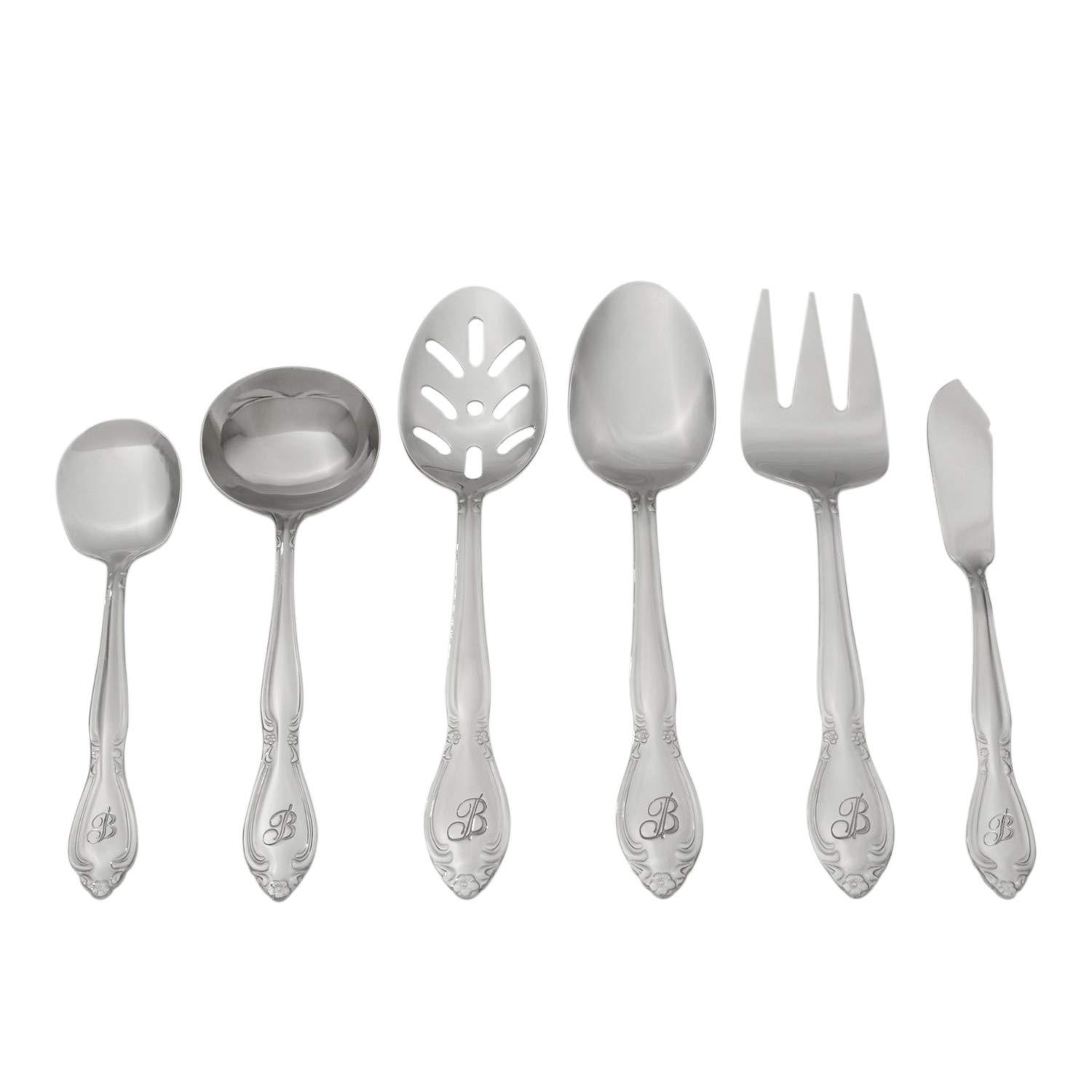 RiverRidge Rose Letter U 46 -Pieces Polished Traditional Flatware