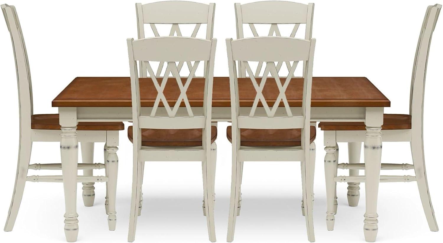 Monarch White/Oak 5Piece Dining Set by Home Styles, 7 Piece