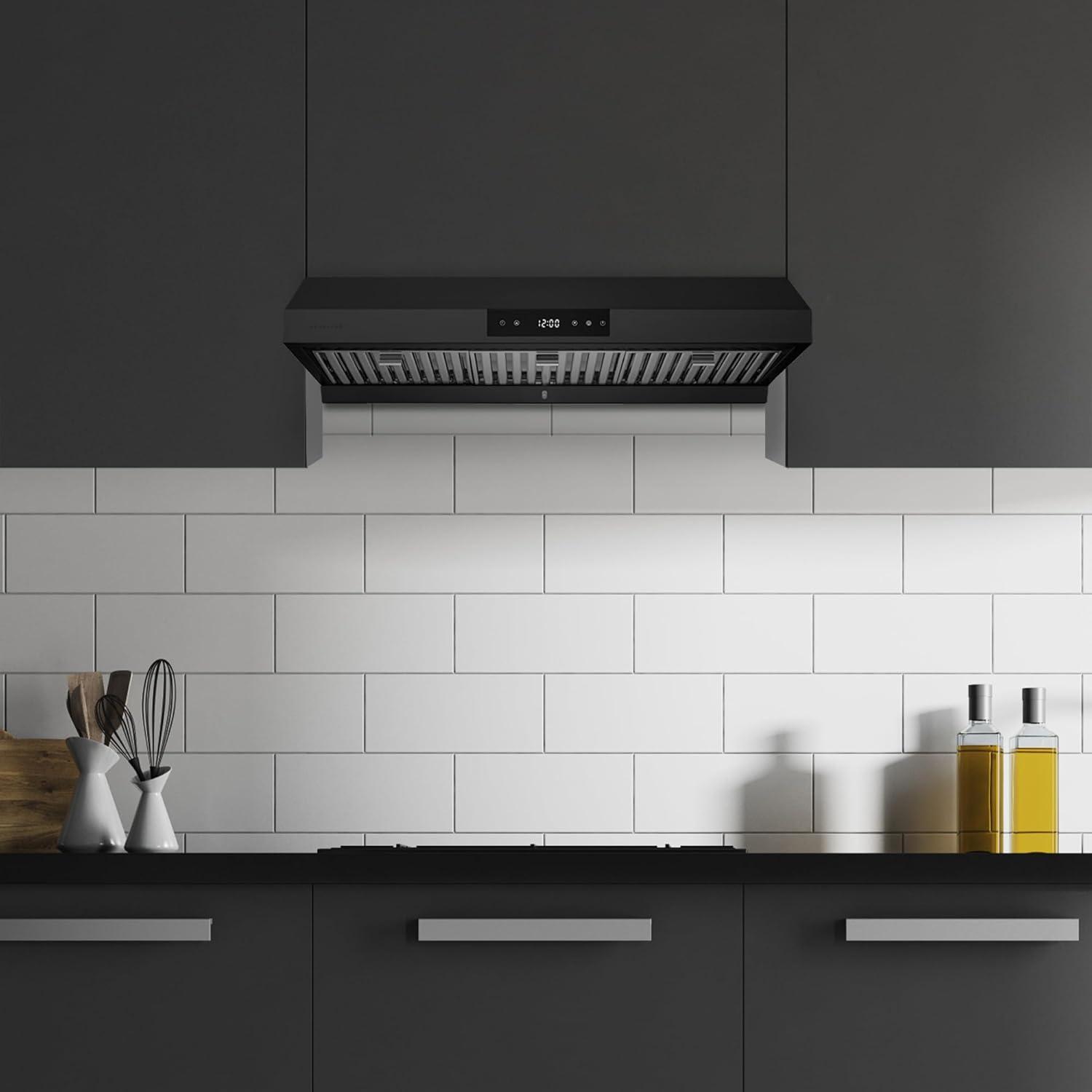 Hauslane Hauslane Range Hood 30 Inch - Under Cabinet Range Hood 30" Stainless Steel Kitchen Hood, Vent Hood 30 Inches, Stove Vent Hood for Kitchen, Vent Hoods 30 Inch with LED - Chef Series PS18 UC-PS18BSS-36