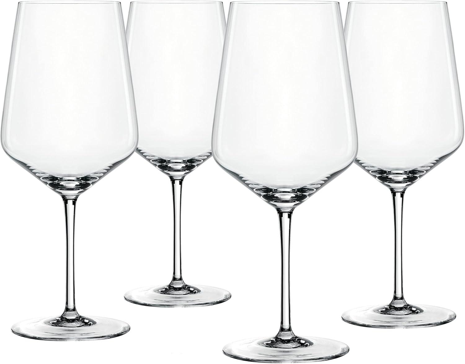 European-Made Lead-Free Crystal Red Wine Glasses, Set of 4, 22.2 oz