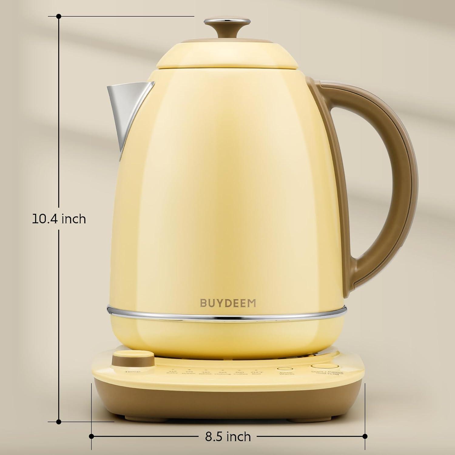 Electric Kettle With Temperature Control, 12H Keep Warm, Quick Boil, Stainless Steel Hot Water Boiler For Tea Coffee Milk, 1.7L