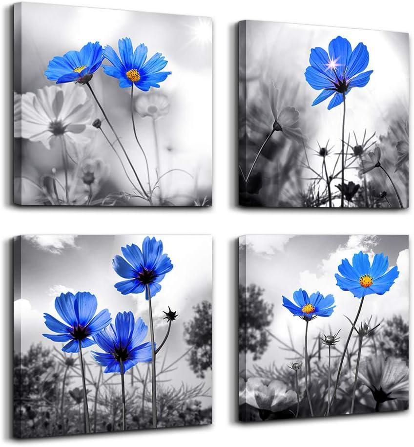 Blue Abstract Canvas Wall Art For Living Room Bedroom Wall Decor Office Pictures Watercolor Wall Paintings Bathroom Home Decoration Posters Prints Artwork 12'' X 16'' 3 Piece Set