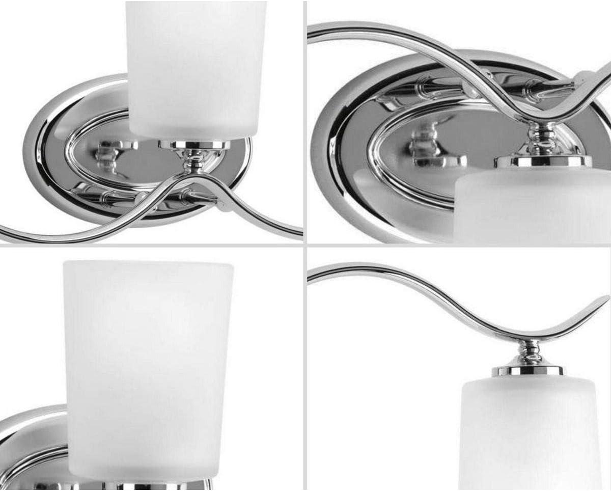 Progress Lighting Inspire 3-Light Wall Sconce, Polished Chrome, Etched Glass Shade