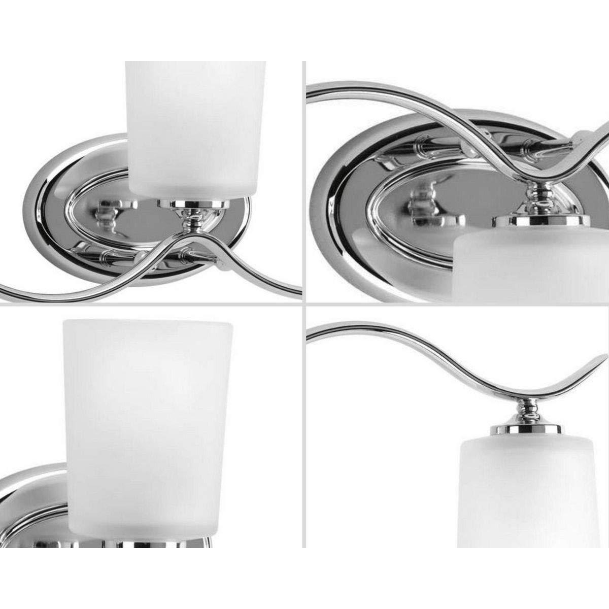 Progress Lighting Inspire 3-Light Wall Sconce, Polished Chrome, Etched Glass Shade