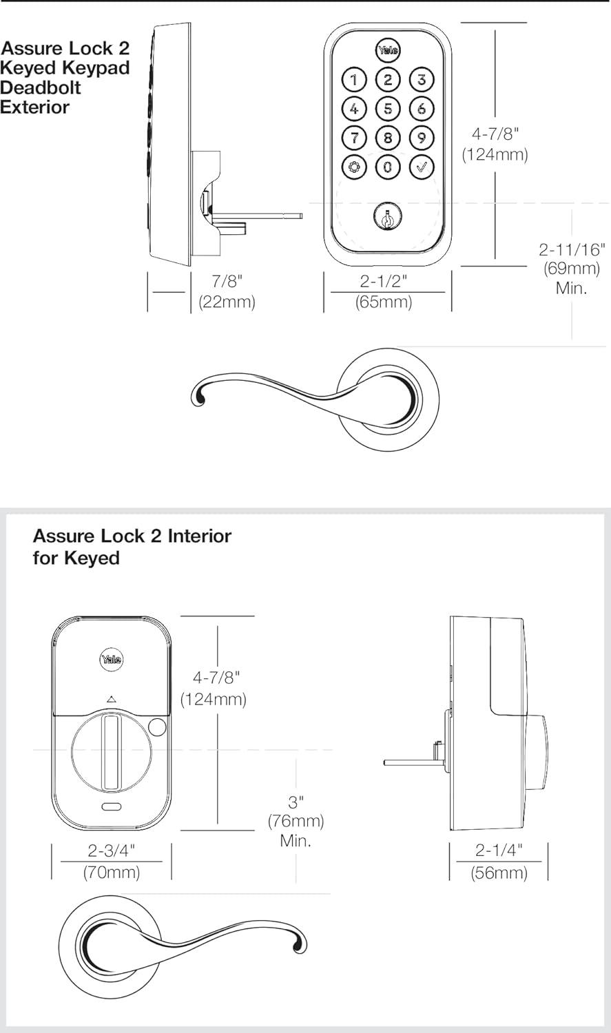 Satin Nickel Keypad Lock with Wi-Fi and Lever