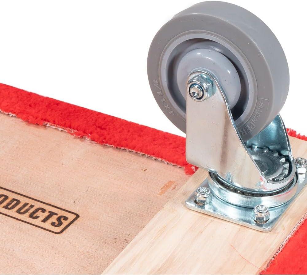 19" x 32" Carpeted Furniture Dolly 4 Wheels 1000 lbs. - Hardwood and Plywood Piano Moving Office Dolly with 3.5" x 4" Swivel Casters Mover