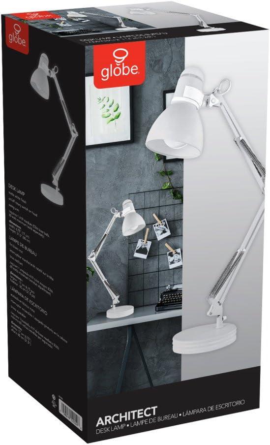 Adjustable 28" Matte White Swing Arm Kids' Desk Lamp