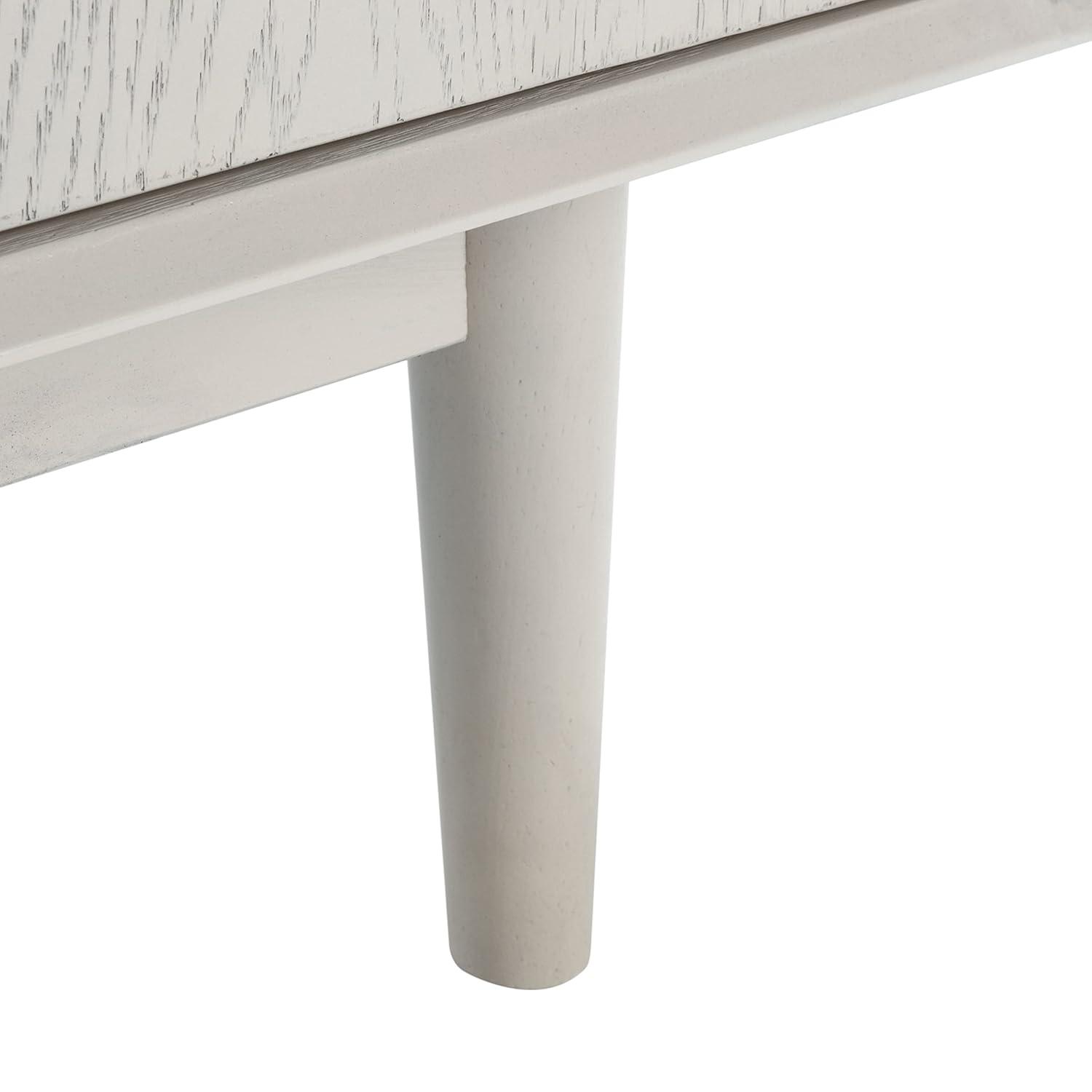 Elissa White Washed Mid-Century Media Stand with Bronze Hardware