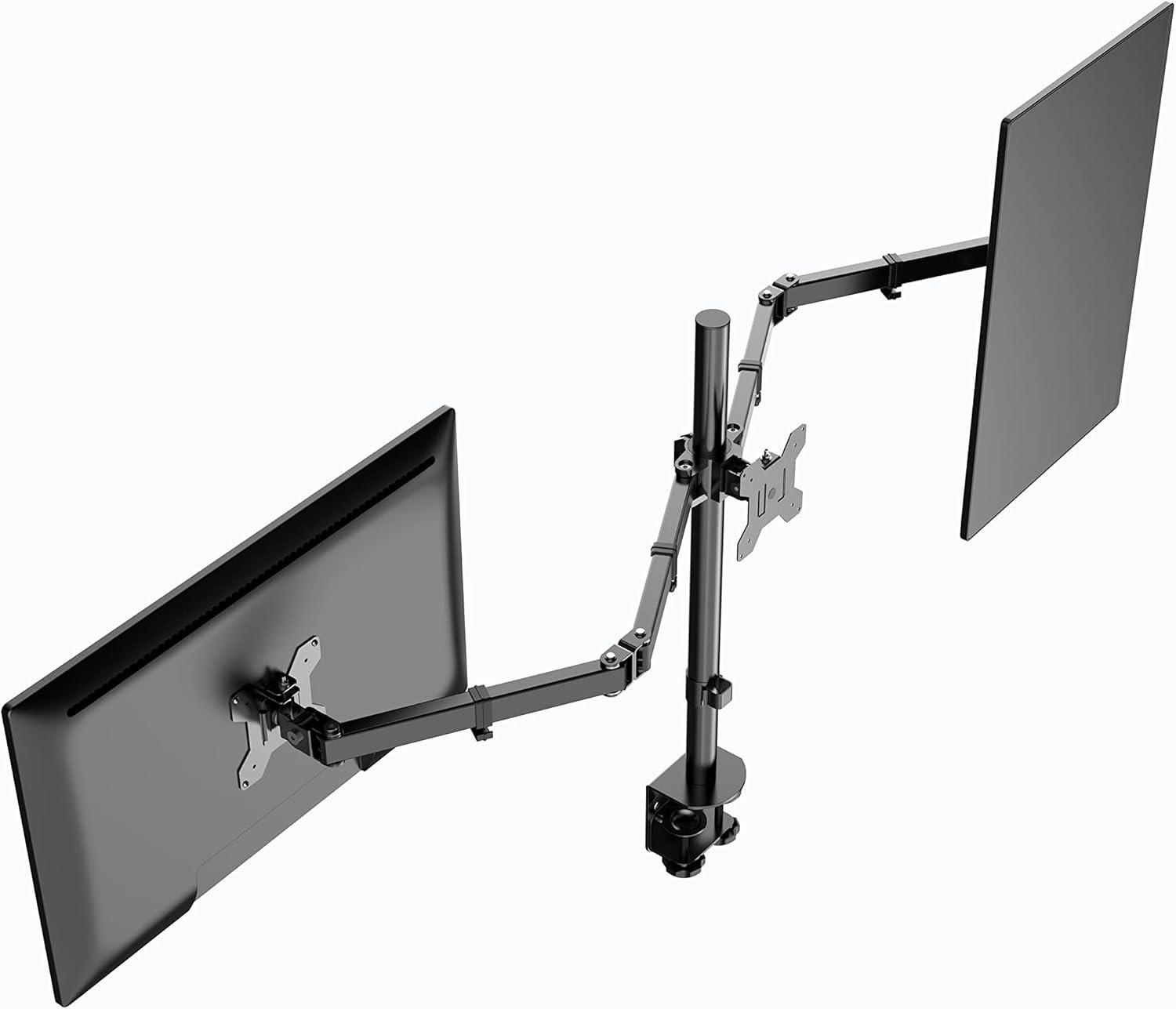 Triple Monitor Desk Mount TV Stand: VESA Compatible, Swivel & Tilt - Rocelco