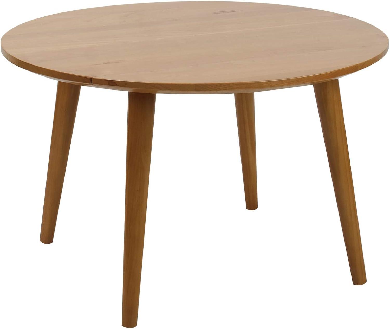 Mesa Natural Cherry Round Coffee Table with Maple Top and Storage