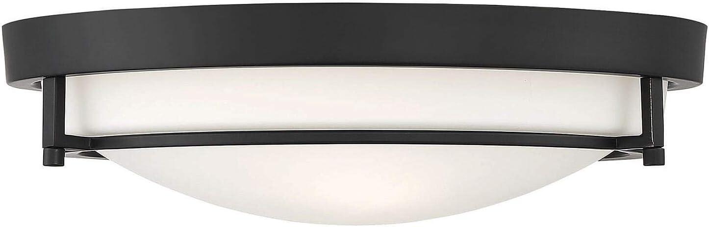 Trade Winds Felton 2-Light Flush Mount Ceiling Light in Matte Black