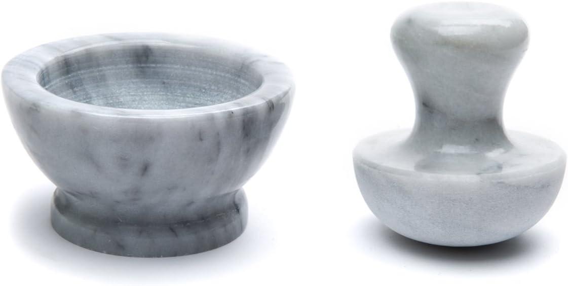 2pc Marble Mortar and Pestle White - Fox Run: 4" Pinch Bowl Set, Hand Wash, 4.25" Height, 2-Piece Marble Kitchen Tool