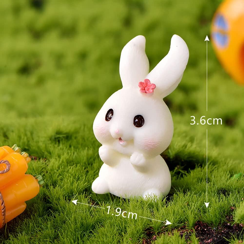 12 Pcs Cute Animal Rabbit Figure Toys Cake Topper, Miniature Rabbit Figurines Collection Playset Fairy Tale Garden Decoration Christmas Birthday Gift