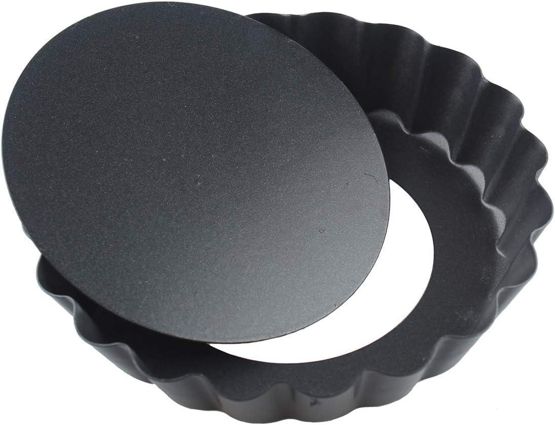 Laxinis World 4 Quiche Pans with Removable Bottom, Non-stick, Fluted Sides, Mini Tart Pans, Set of 6