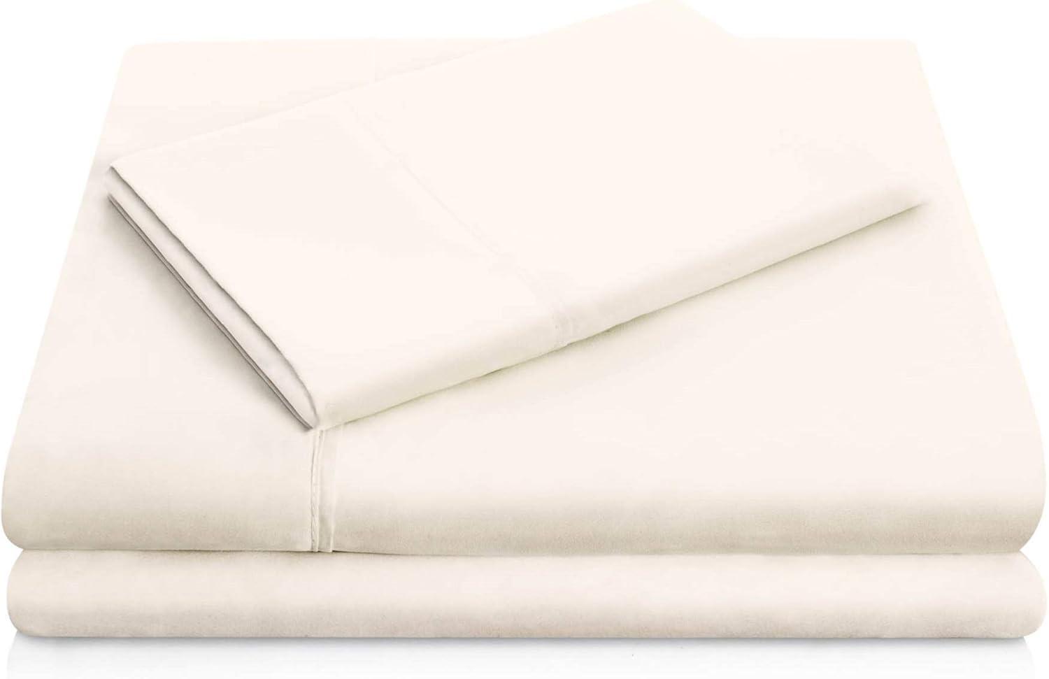 Ivory Double Brushed Microfiber Cot Sheet Set