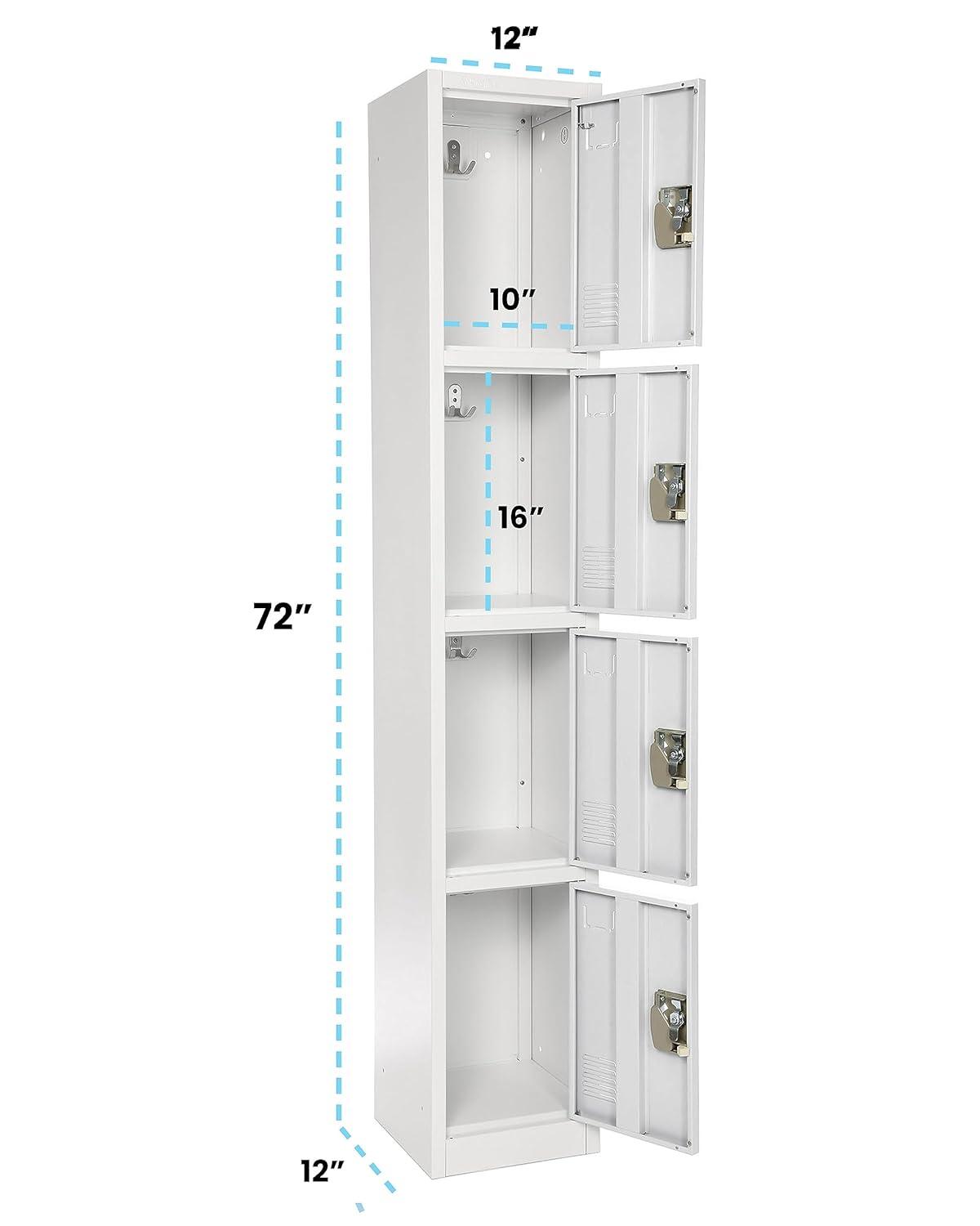 AdirOffice 12'' Wide Steel 4-Tier School and Gym Locker