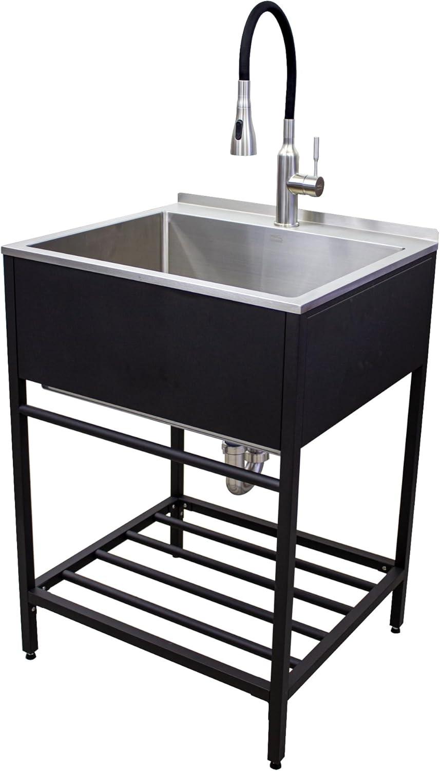 25'' L x 22'' W Free Standing Laundry Sink with Faucet