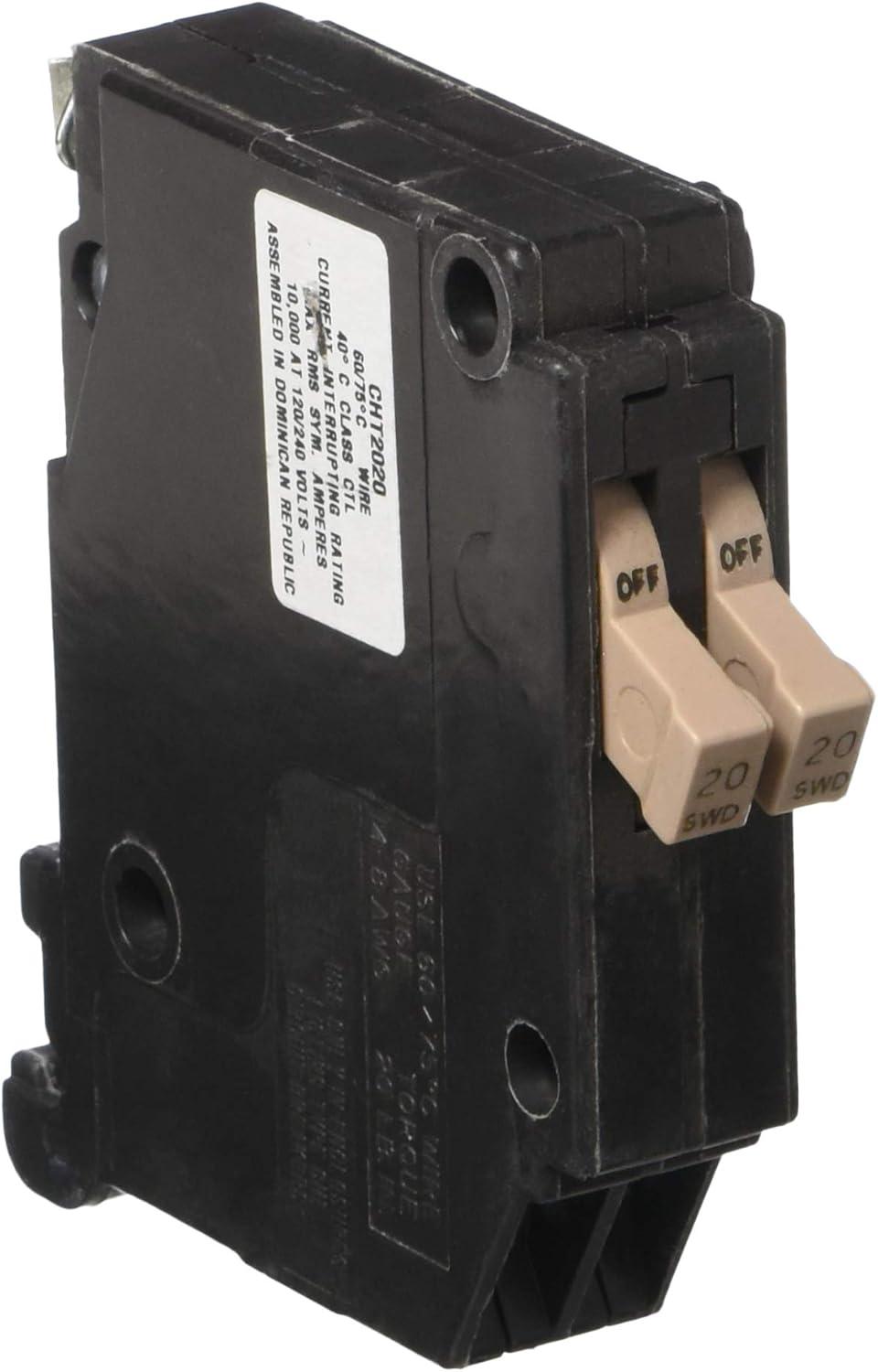 Eaton Cutler-Hammer 20A Single Pole Space-Saving Circuit Breaker