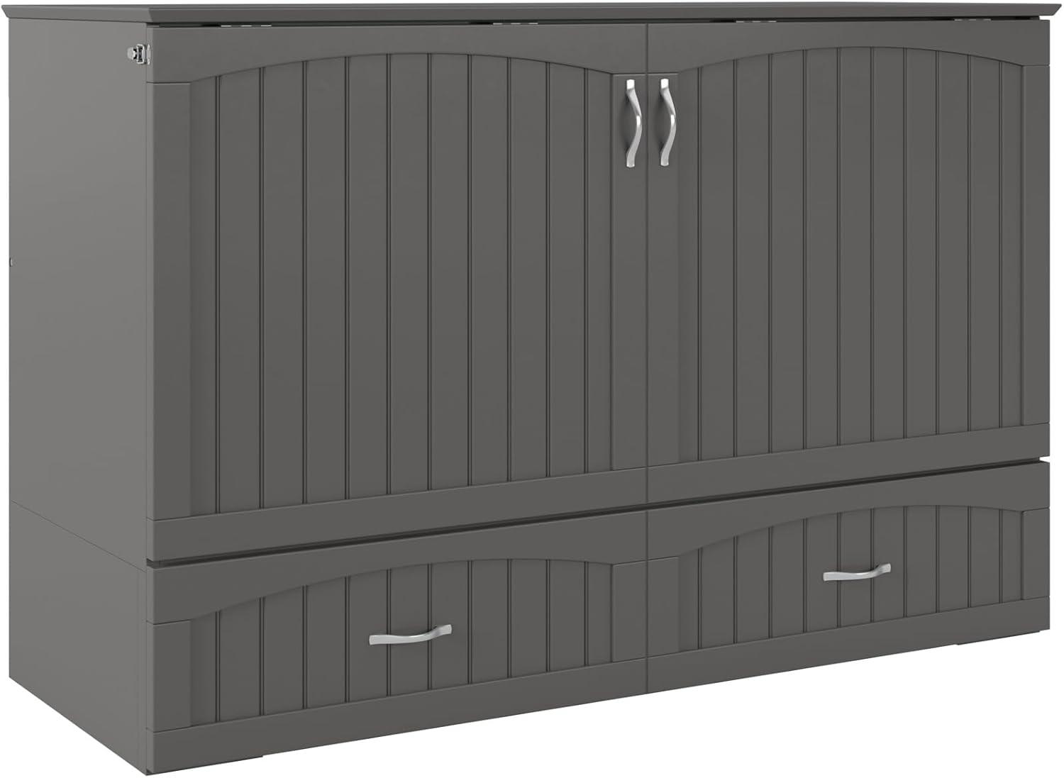 Southampton Murphy Bed Chest Queen Grey with Charging Station