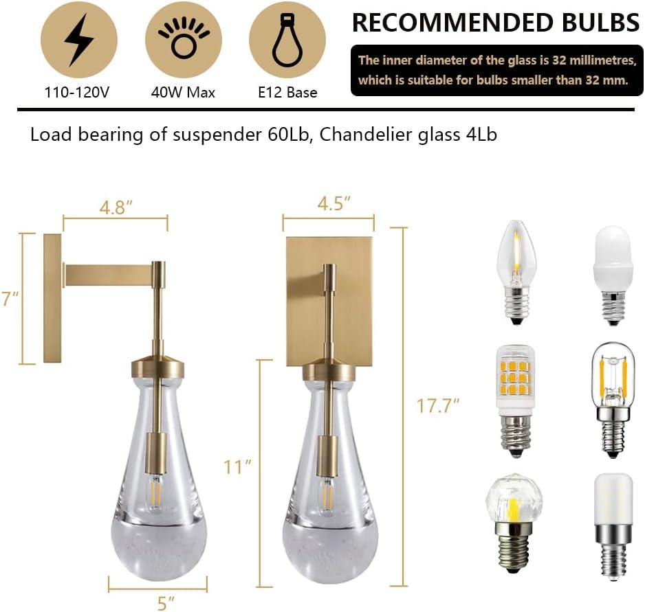 Raindrop Thick Crystal Arm Wall Sconce