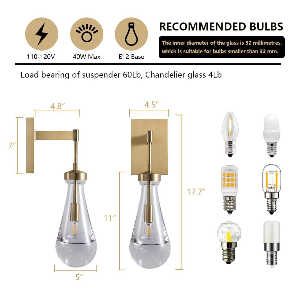 Raindrop Thick Crystal Arm Wall Sconce