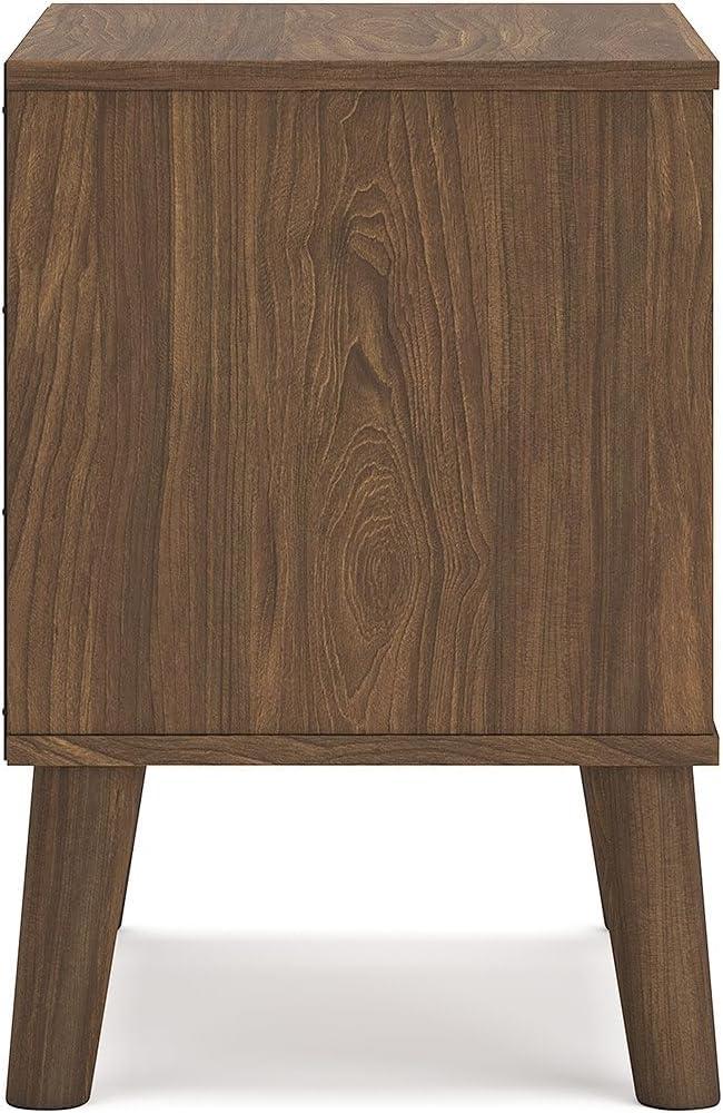 Auburn Brown 1-Drawer Mid-Century Modern Nightstand