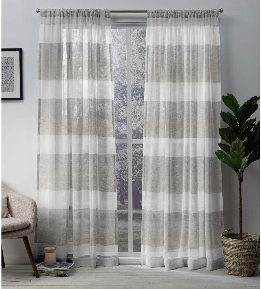 Set of 2 Bern Rod Pocket Window Curtain Panels Exclusive Home